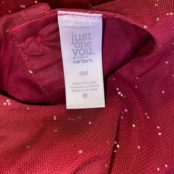 *NWOT* Carter’s 6M Baby Girl Maroon Sparkly Dress w/ Diaper Cover - Picture 7 of 7